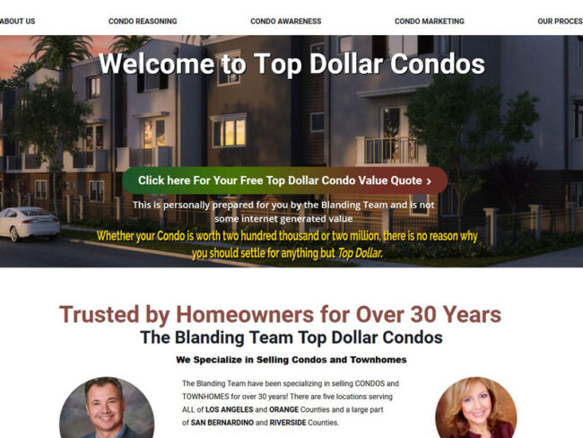 One Page Websites - Top Dollar Condos