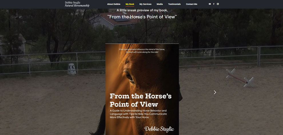 Screenshot of the Book page of Cowgirl Debbie's website.
