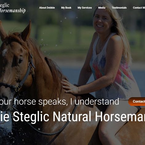 Screenshot of the homepage of Cowgirl Debbie. Website Design by Pure Media Marketing.