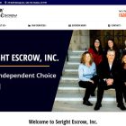 Screenshot of the homepage for Seright Escrow Inc. Website Design by Pure Media Marketing.