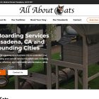 Screenshot of the homepage for All About Cats. Website Design by Pure Media Marketing.